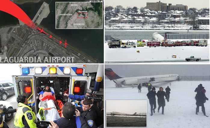 Delta Tergelincir di LaGuardia New York, Nyaris Nyemplung ke Teluk Flushing